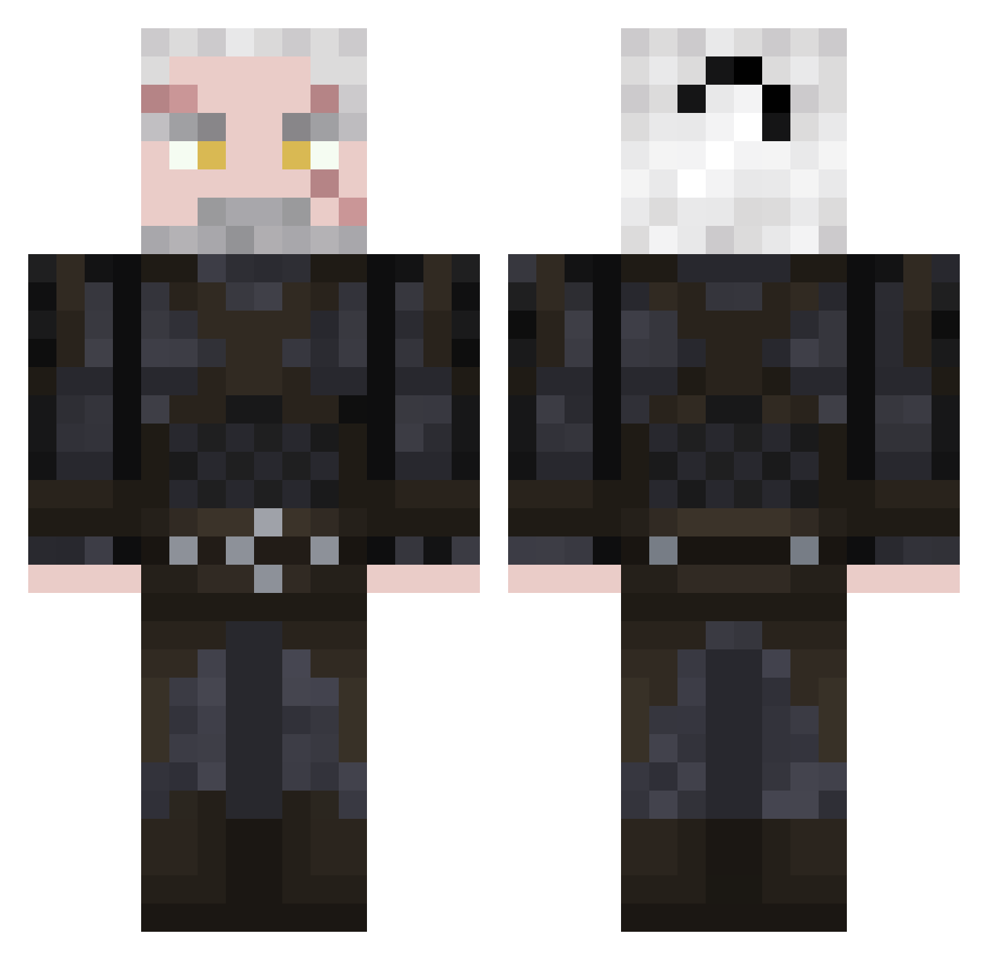 FlappyHippo Minecraft skin, front and back view