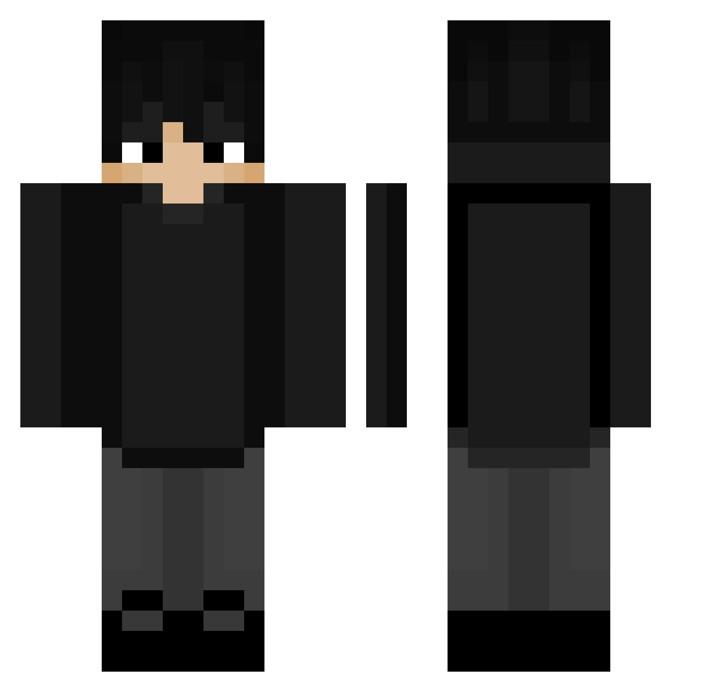 ValeNaz Minecraft skin, front and back view