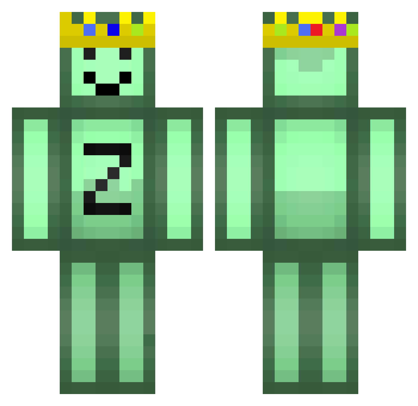 Real_Zilo Minecraft skin, front and back view