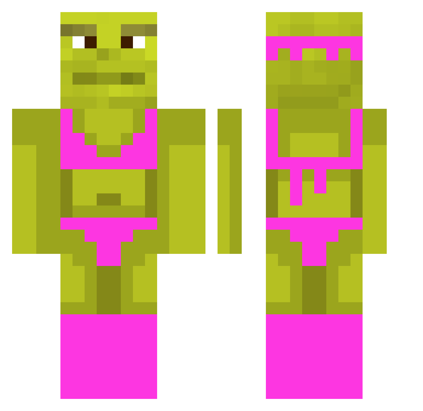 Totor6076 Minecraft skin, front and back view