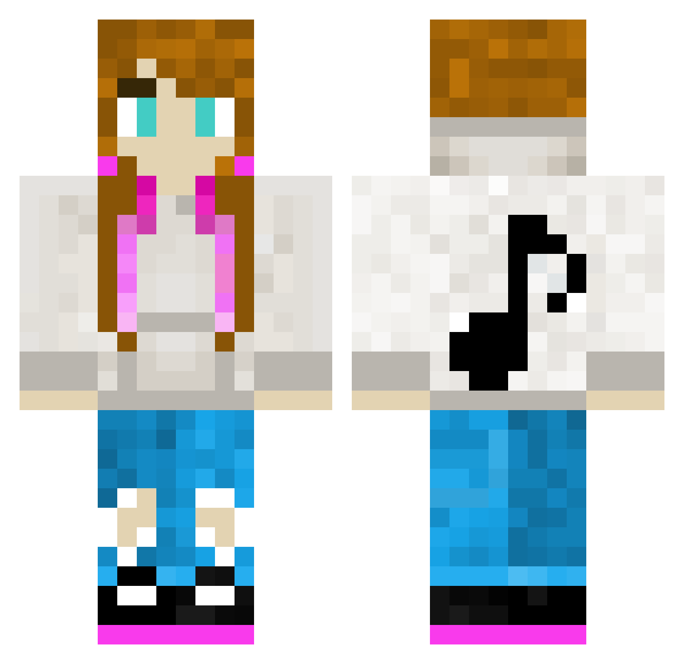 MusicalPugger6 Minecraft skin, front and back view