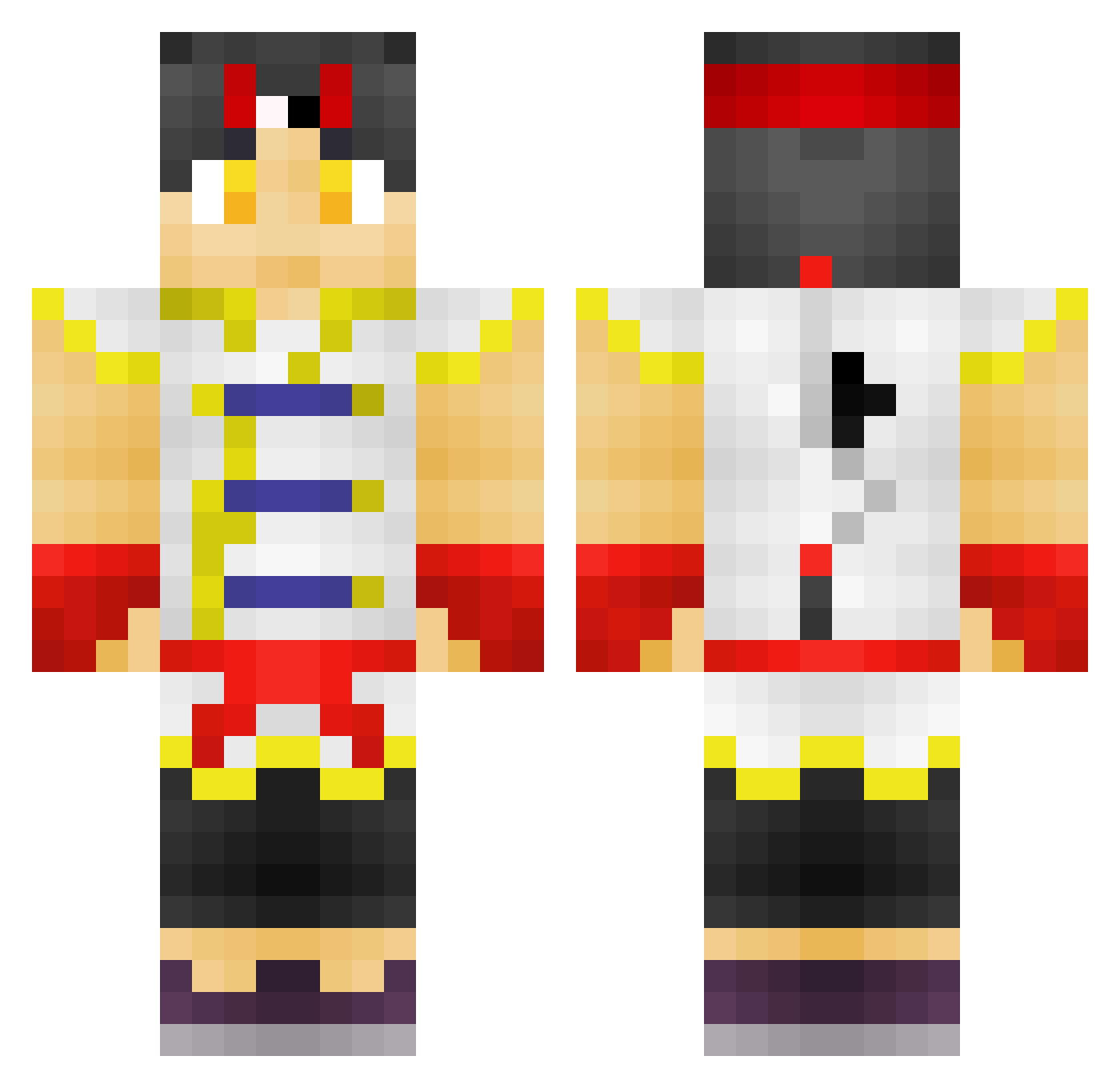 zugorMCPVP Minecraft skin, front and back view