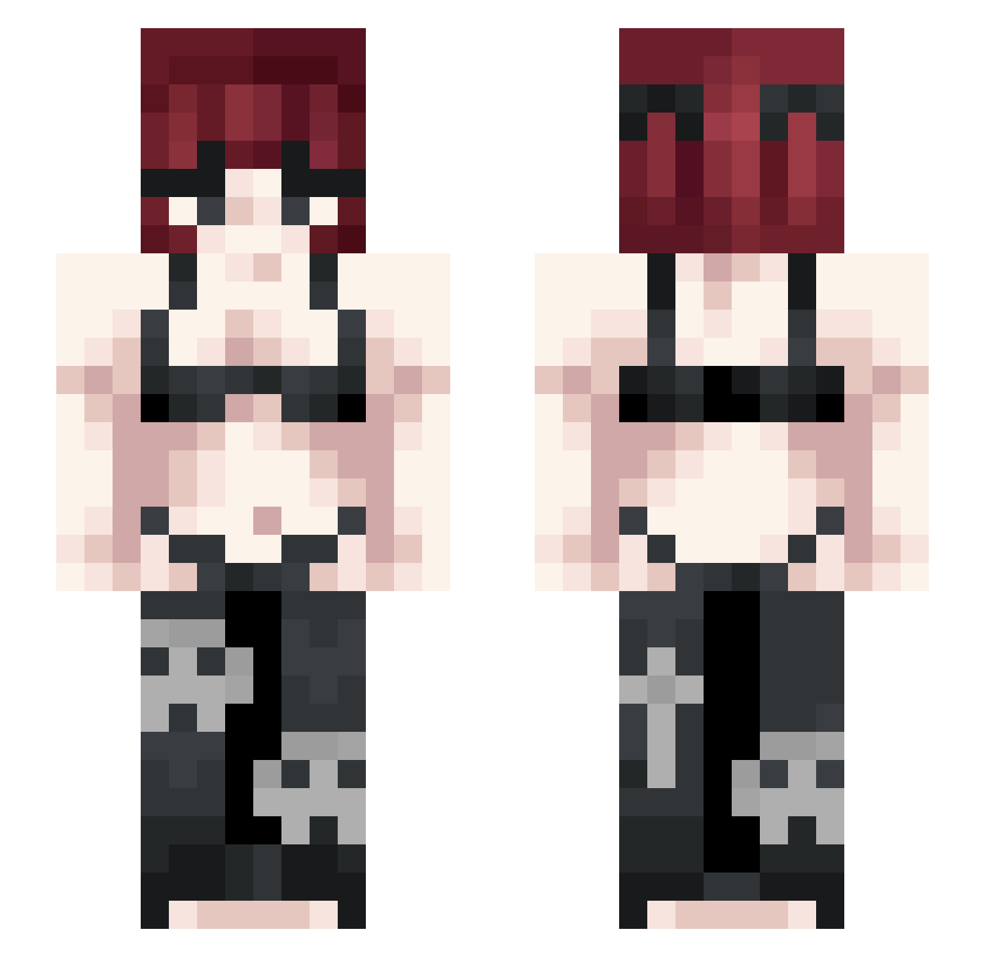 Srebrny_Brek_ Minecraft skin, front and back view