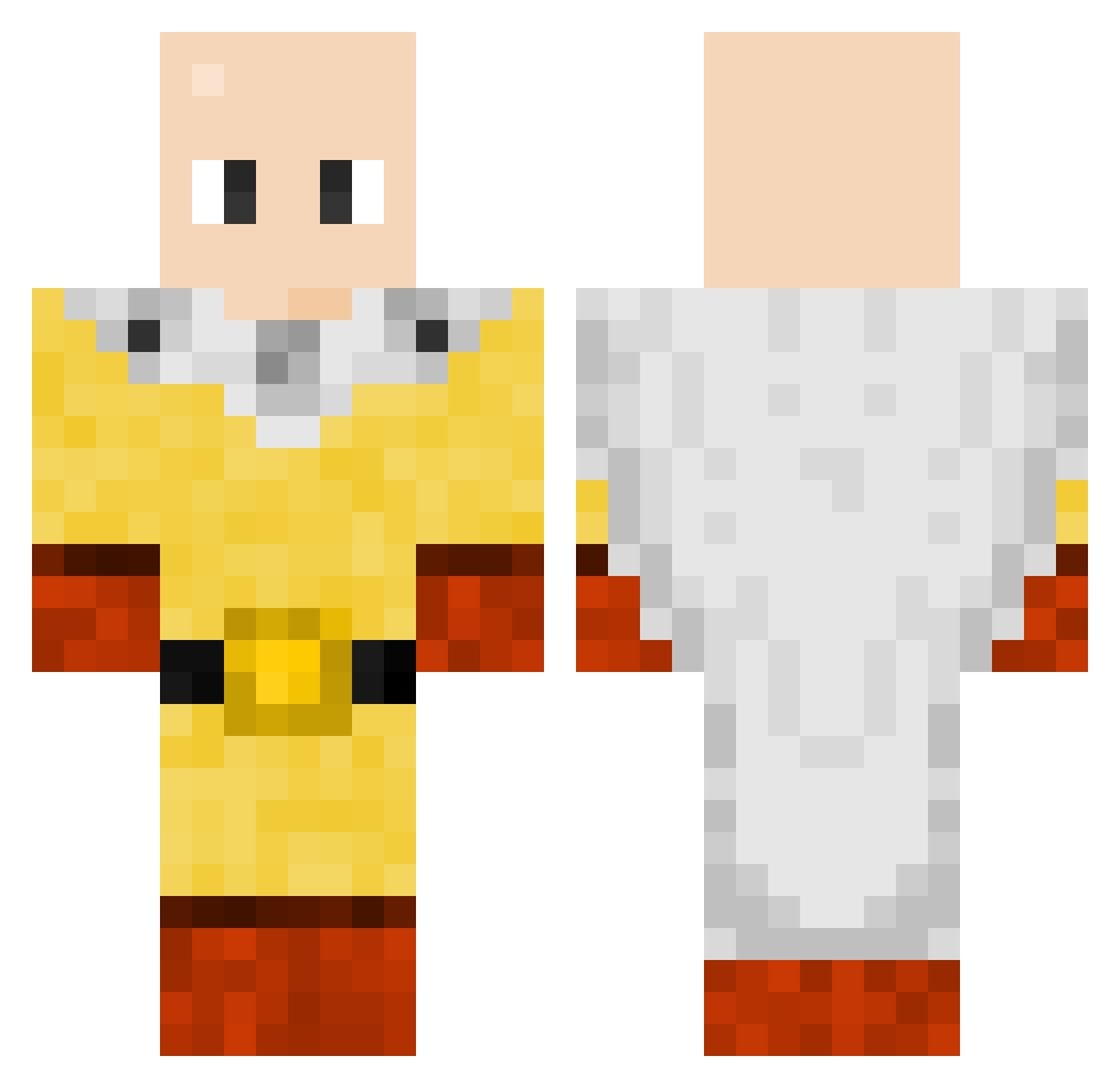 1KNO4 Minecraft skin, front and back view