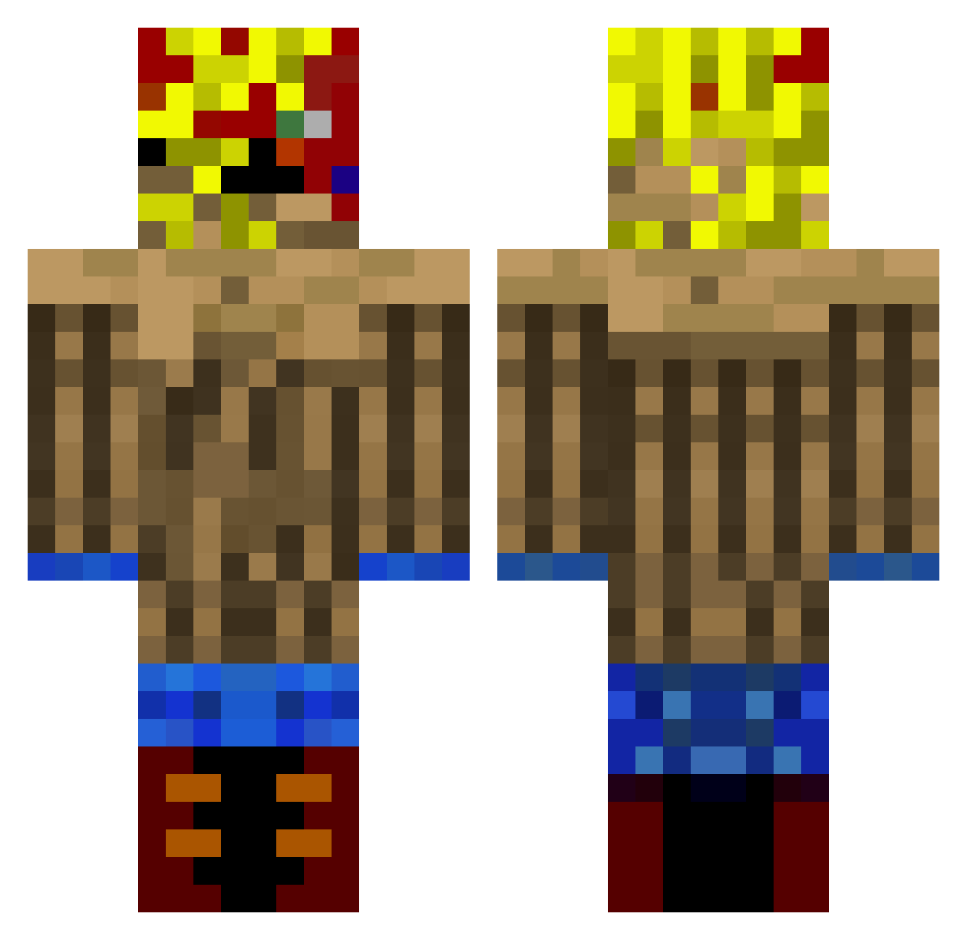 r333m Minecraft skin, front and back view