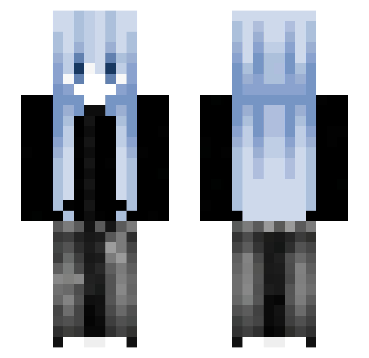 y24n Minecraft skin, front and back view