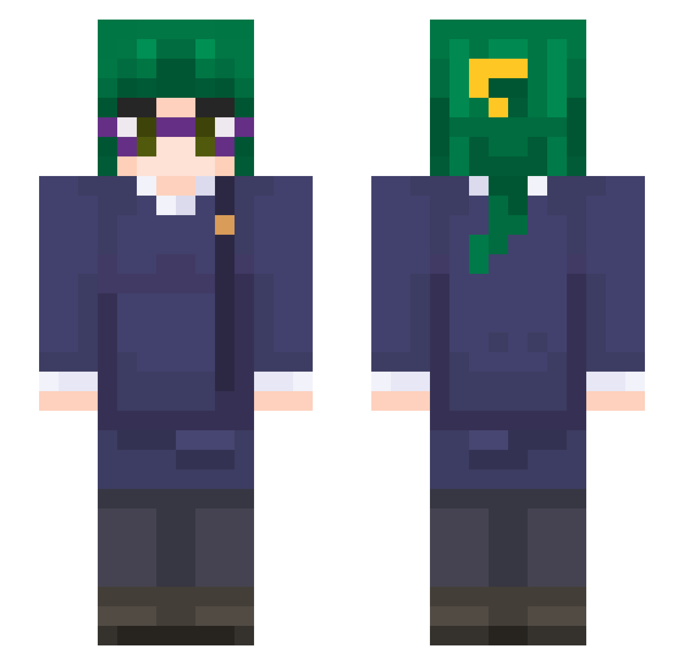 _ImNotFast Minecraft skin, front and back view