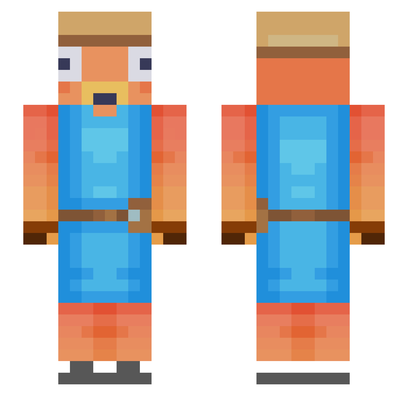 XaZ3_ Minecraft skin, front and back view