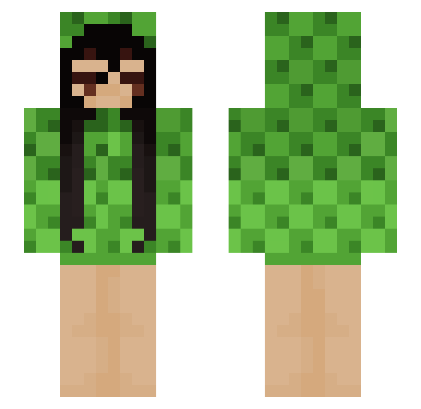 weaponizedmilk Minecraft skin, front and back view