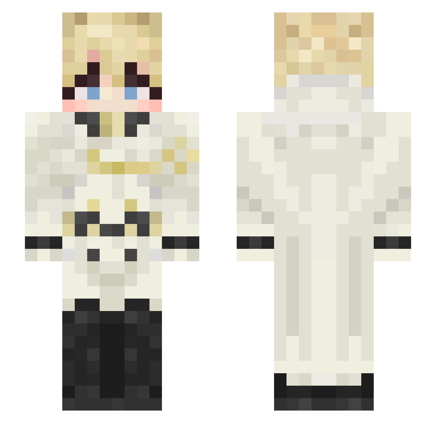 MikaeraHyakuya Minecraft skin, front and back view
