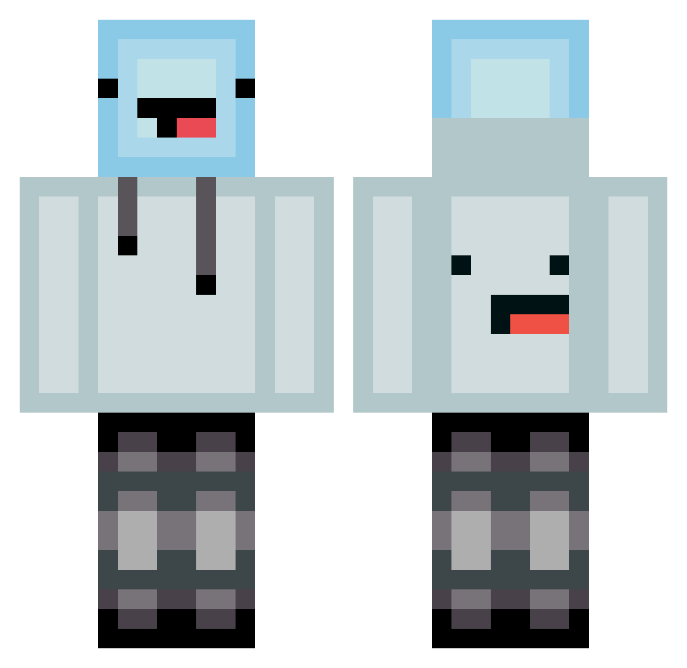 Swagalicious223 Minecraft skin, front and back view