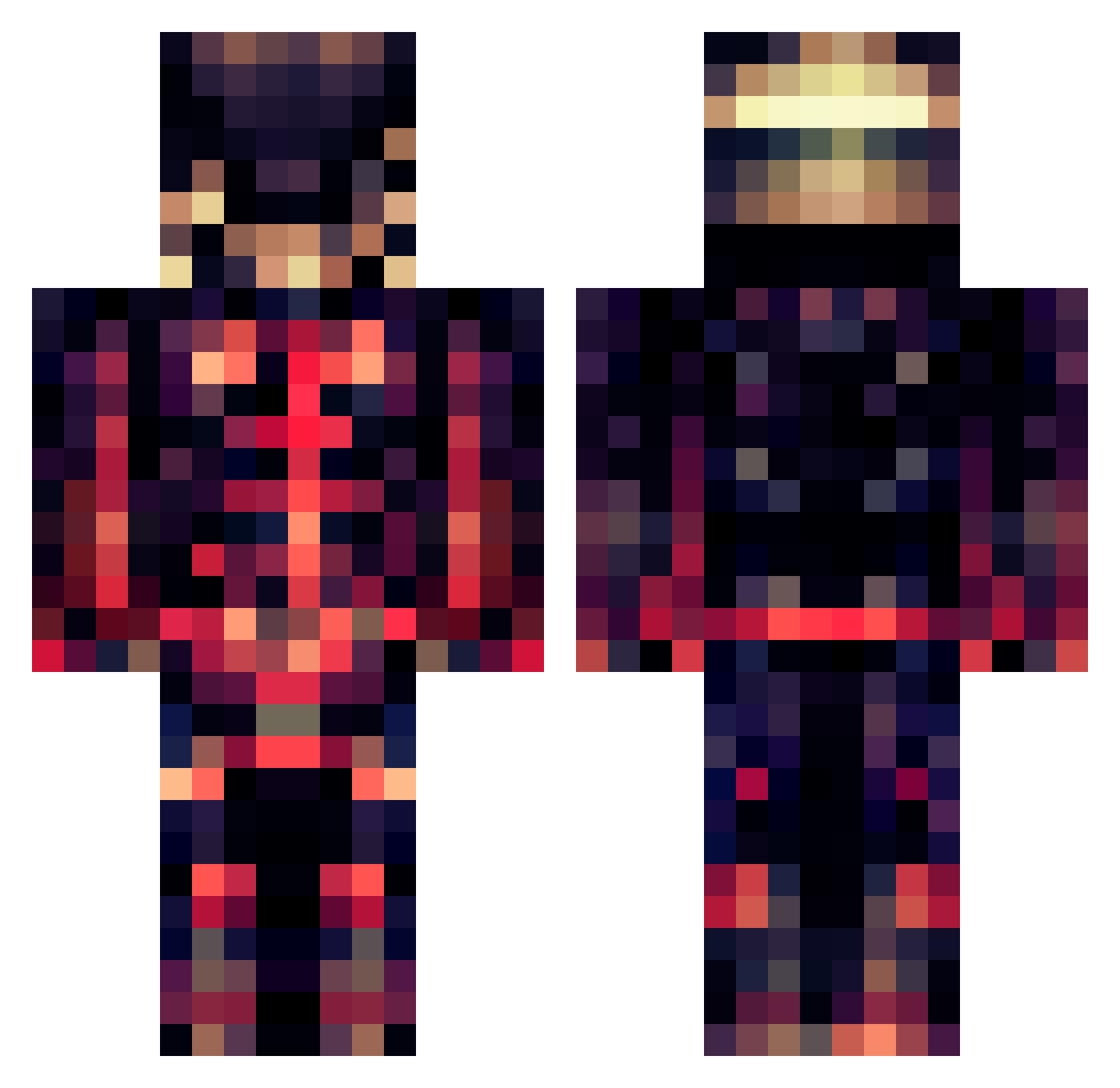 VoidGearsGambit Minecraft skin, front and back view