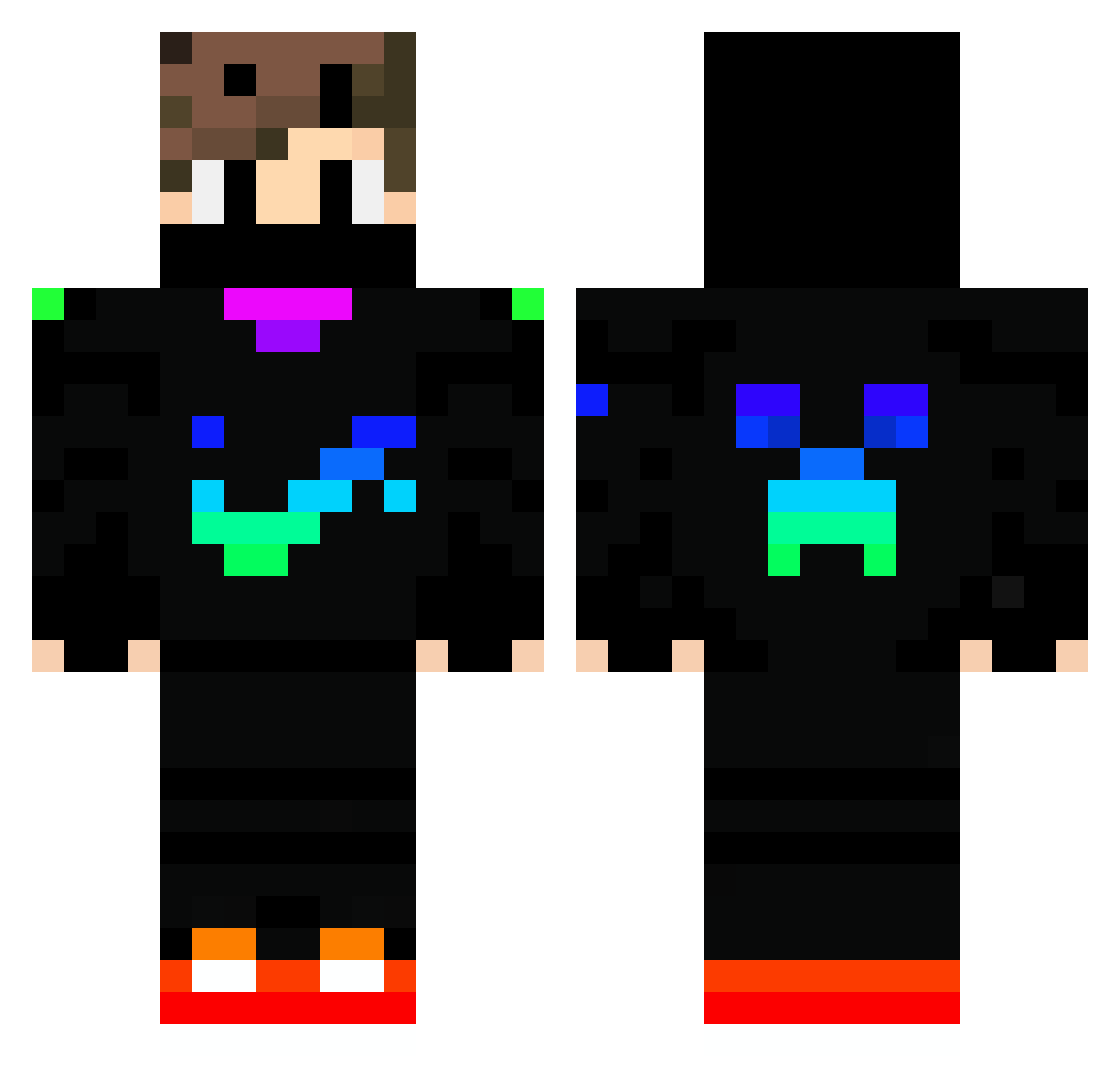 xN3rdZx Minecraft skin, front and back view