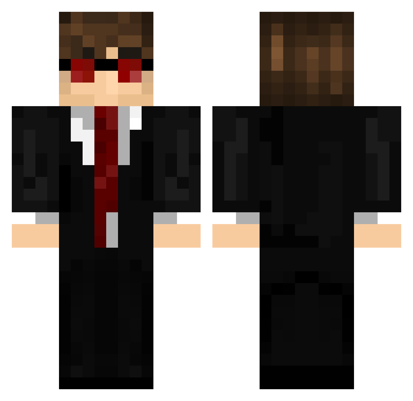 Dhnswr Minecraft skin, front and back view