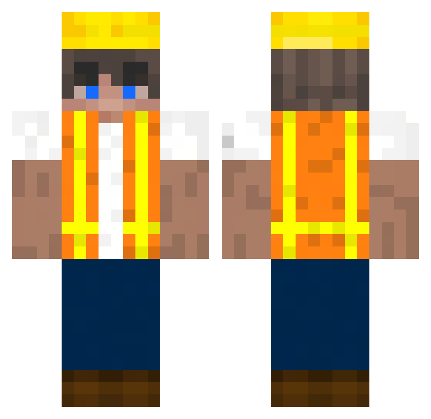 Papaguale Minecraft skin, front and back view