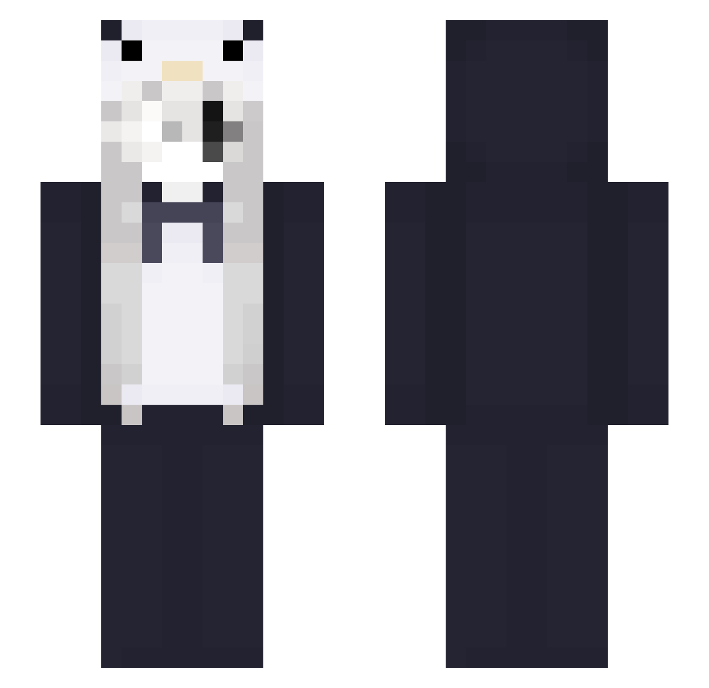 AlienOverdose Minecraft skin, front and back view