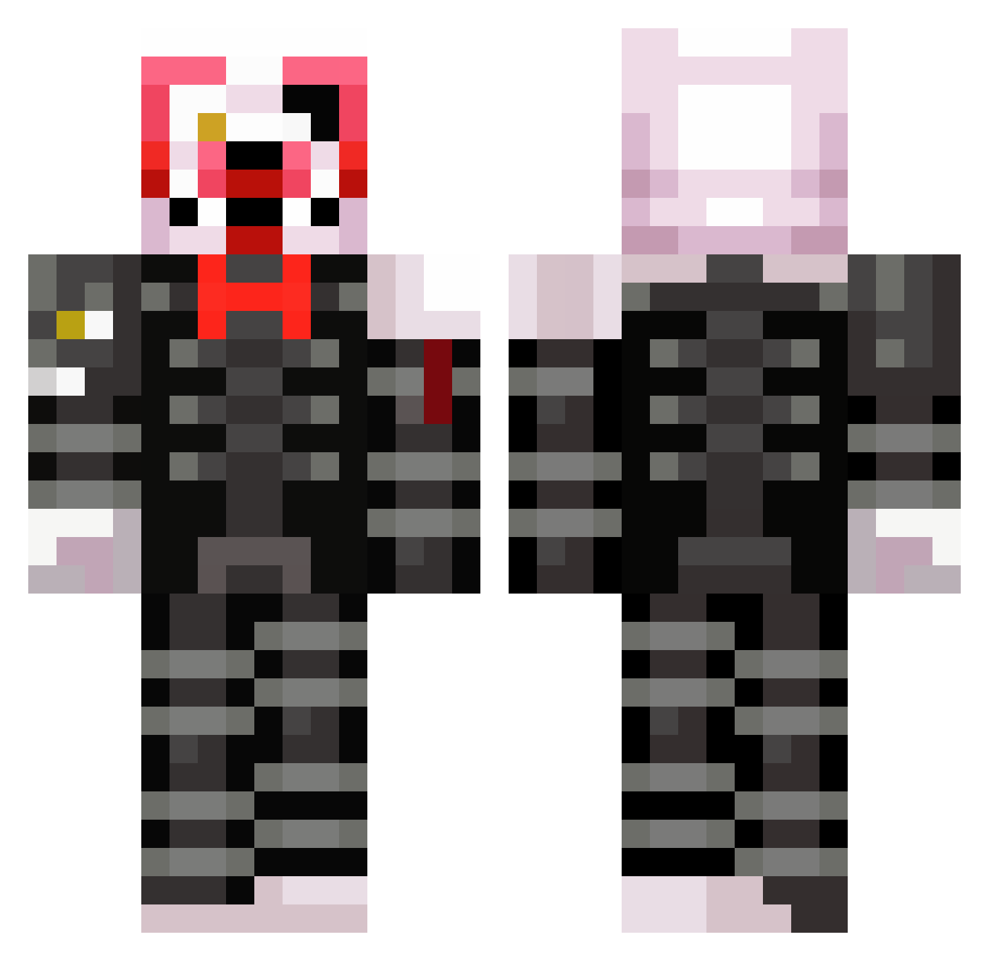 getmangled Minecraft skin, front and back view