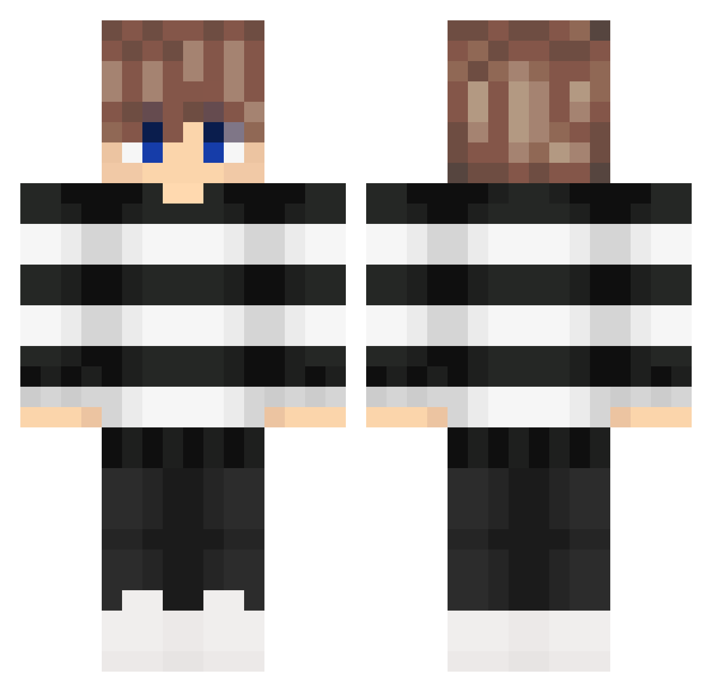 Zpir Minecraft skin, front and back view