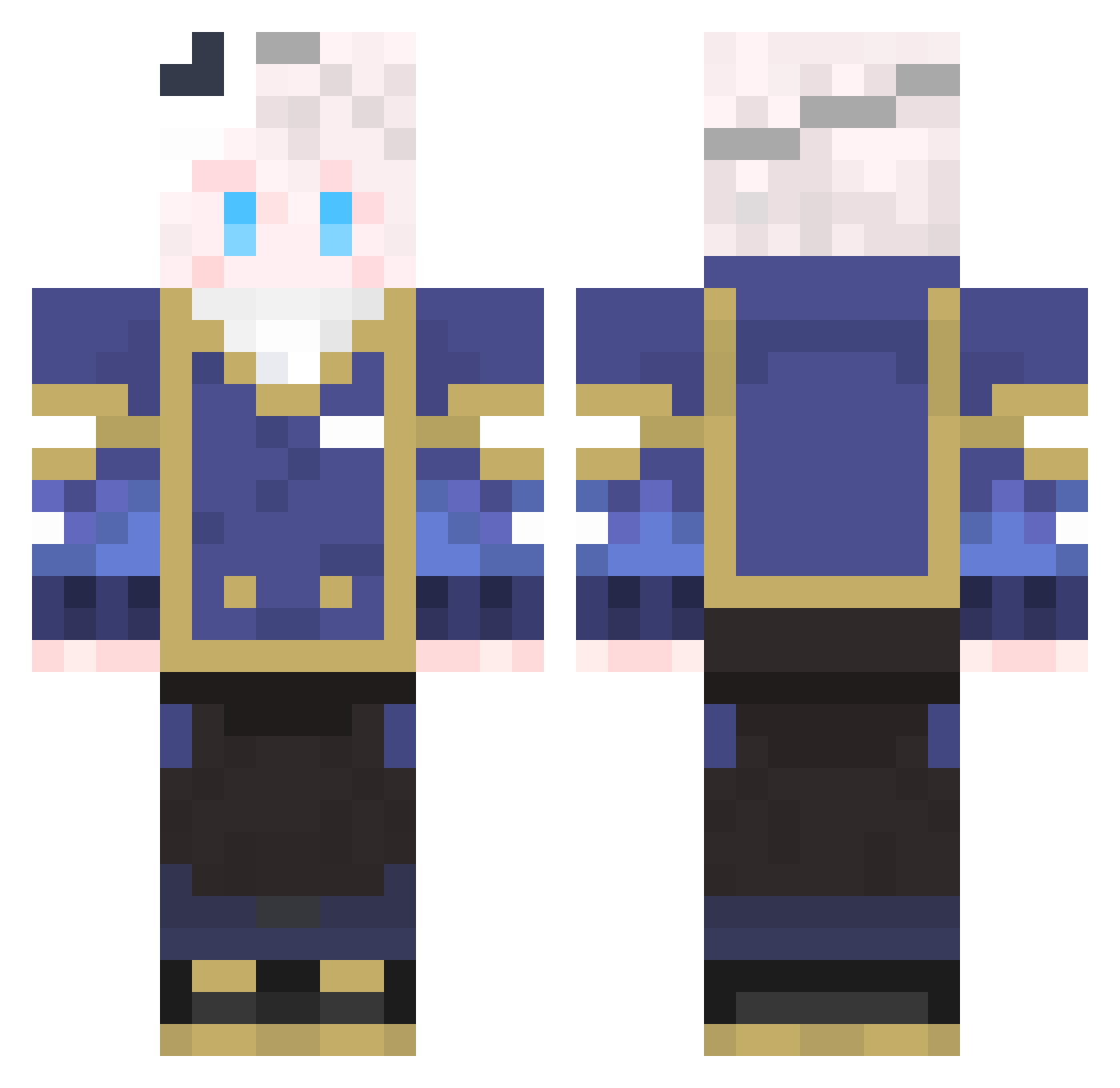 Rio4614 Minecraft skin, front and back view