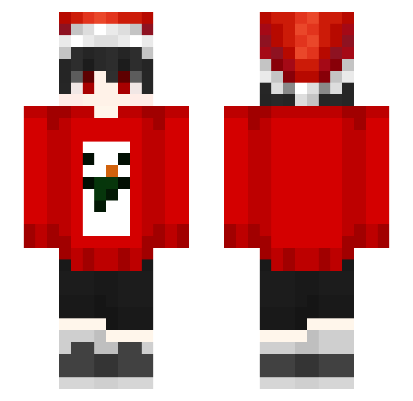 VaddaSeinKnxck Minecraft skin, front and back view