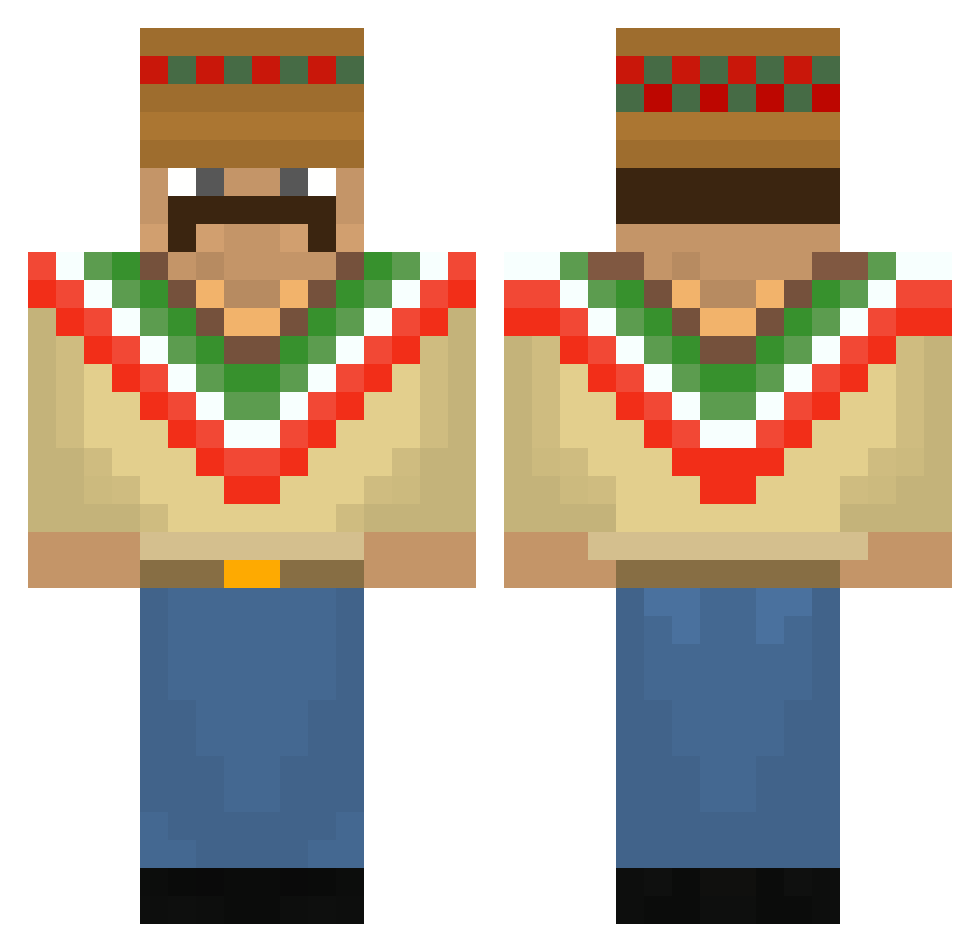 EstyZesty Minecraft skin, front and back view