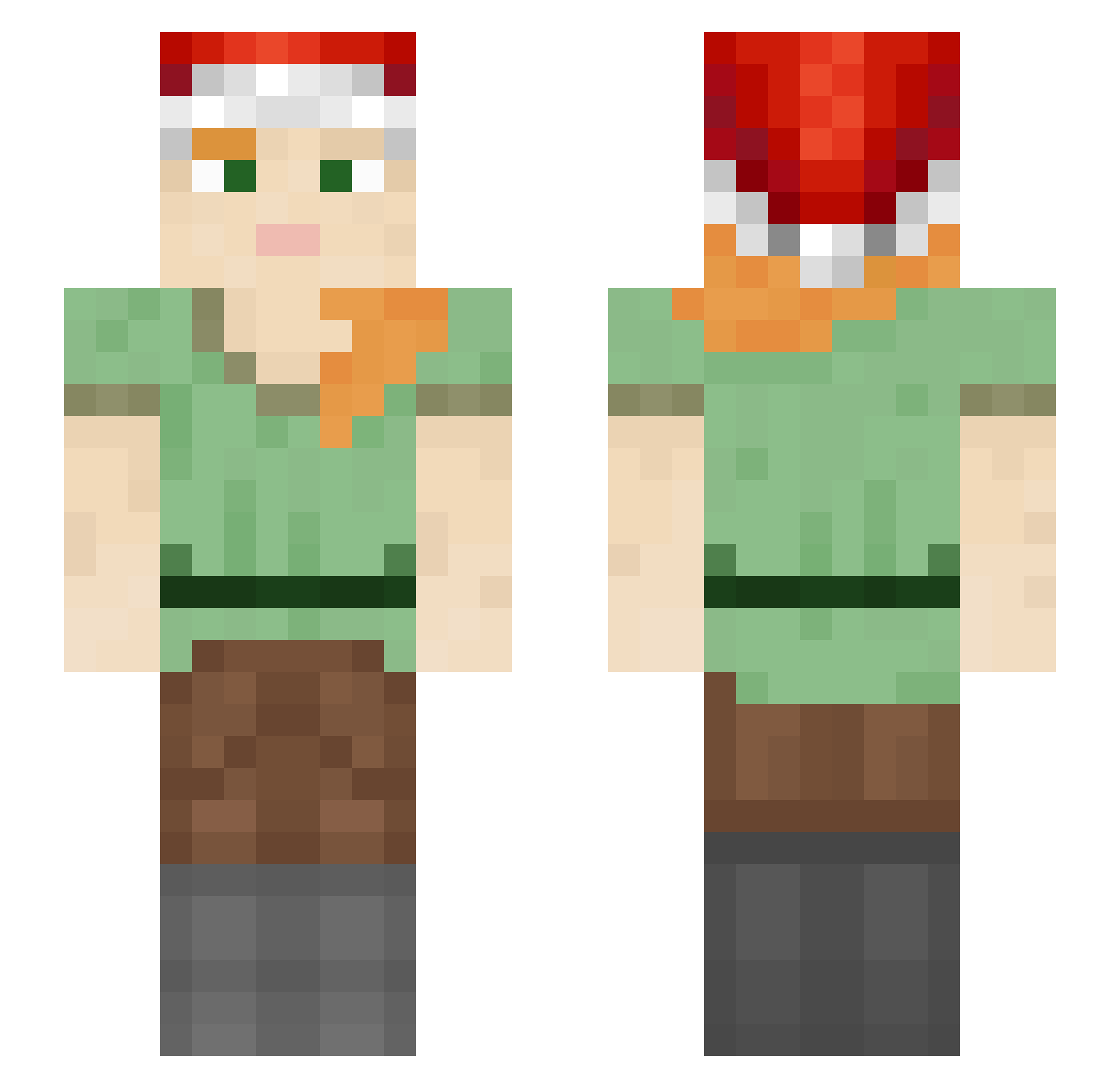 Unknowable Minecraft skin, front and back view