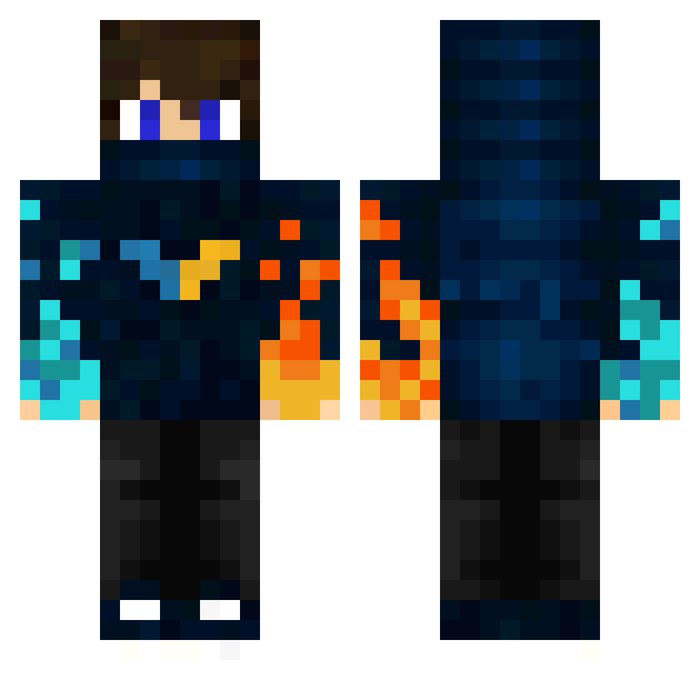 Weedsniffa187 Minecraft skin, front and back view