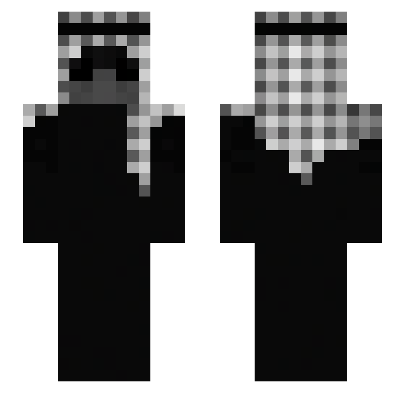 vrilling Minecraft skin, front and back view