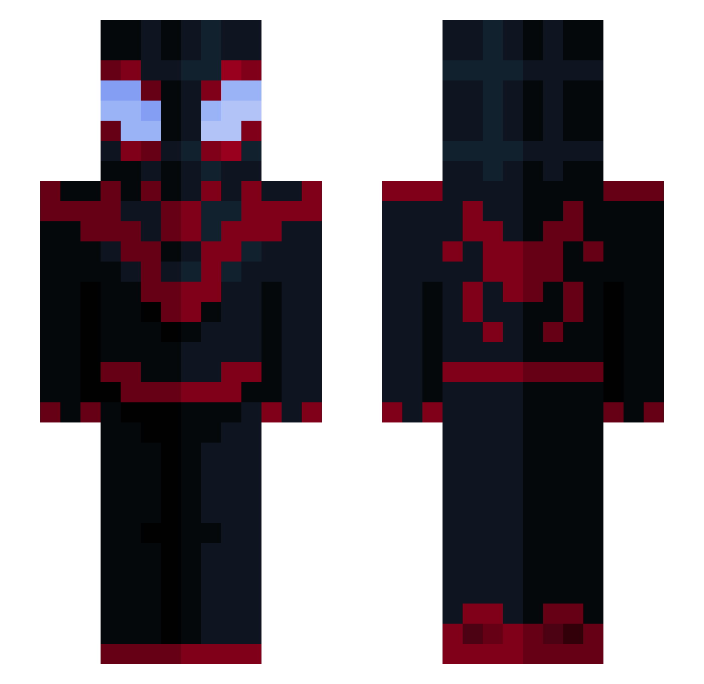 1Ycrro Minecraft skin, front and back view