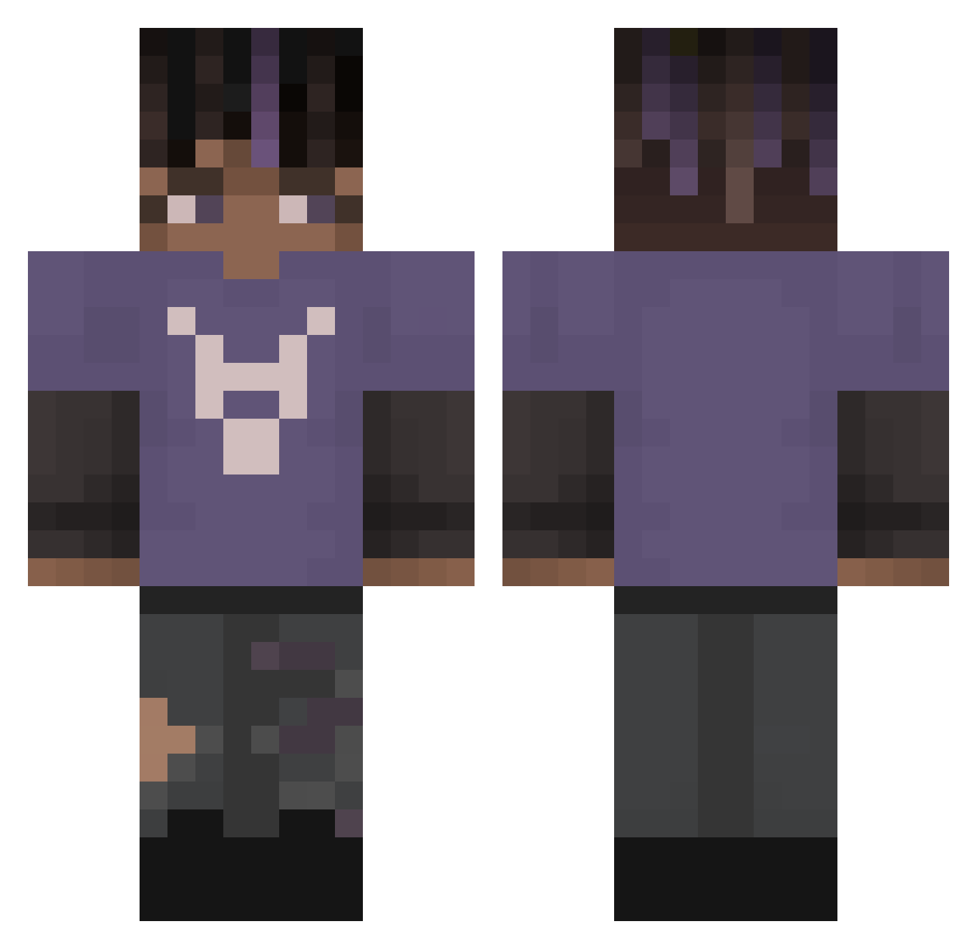 ehJou Minecraft skin, front and back view