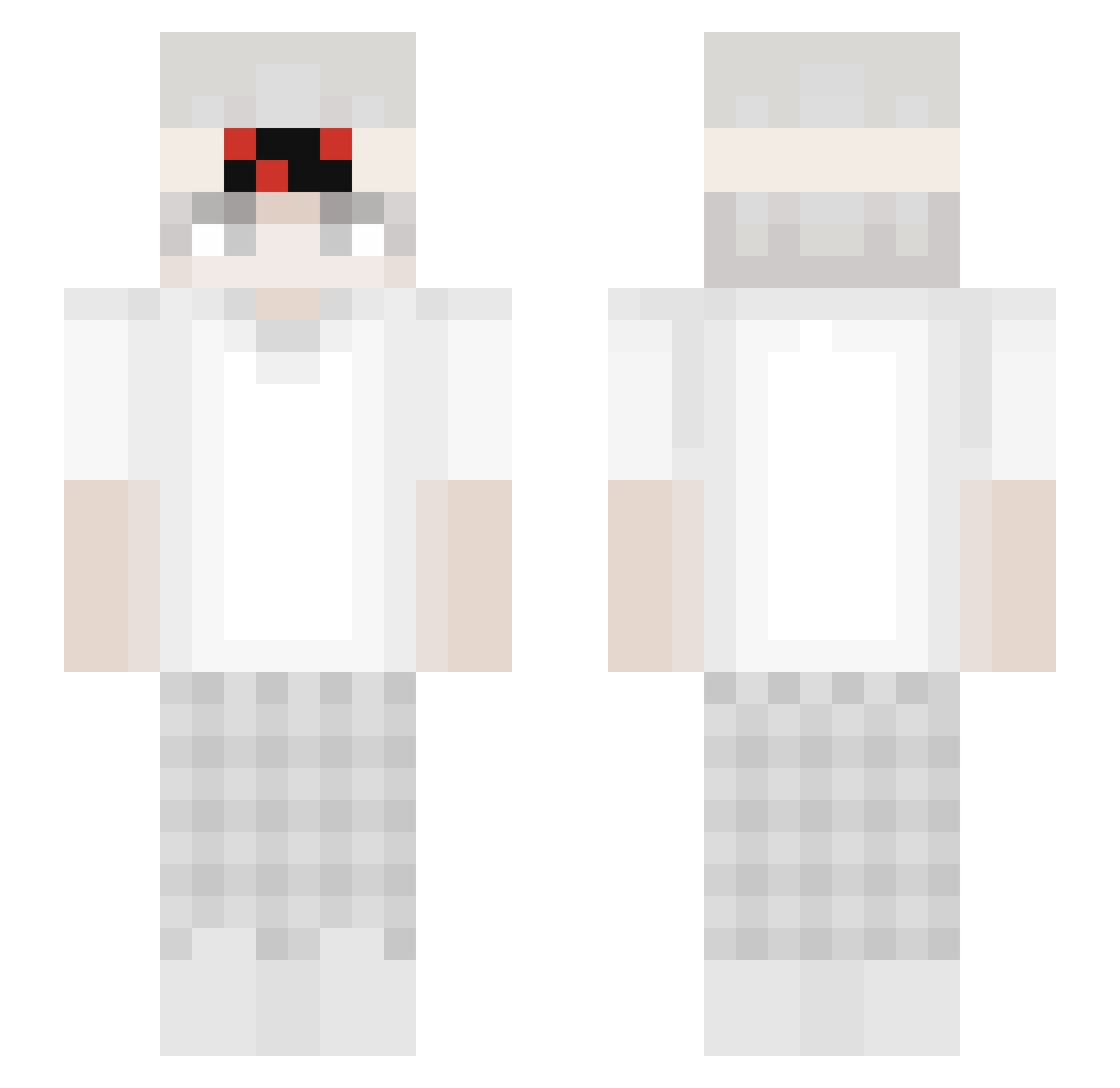 Szczepix Minecraft skin, front and back view