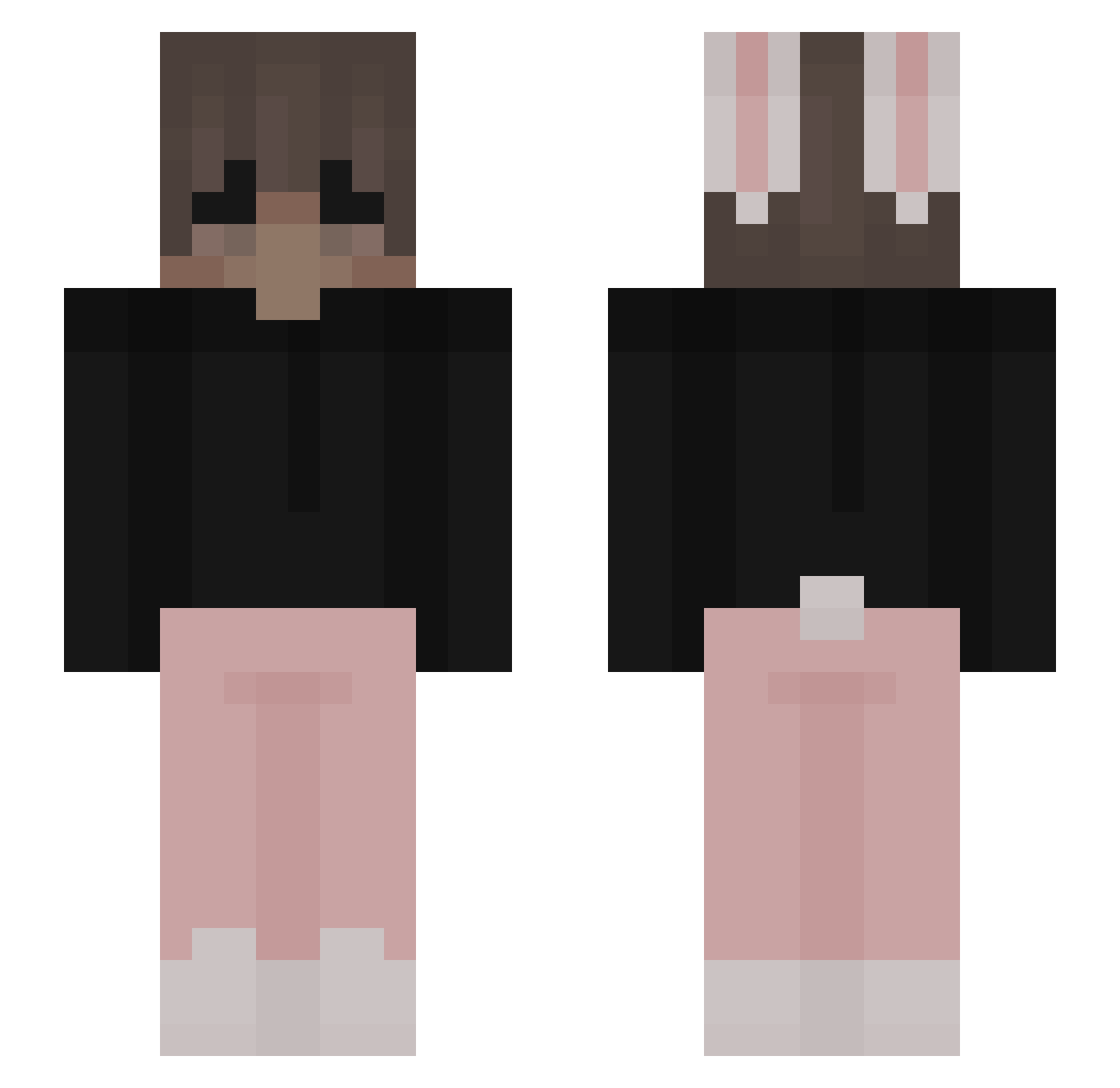 qodlove Minecraft skin, front and back view