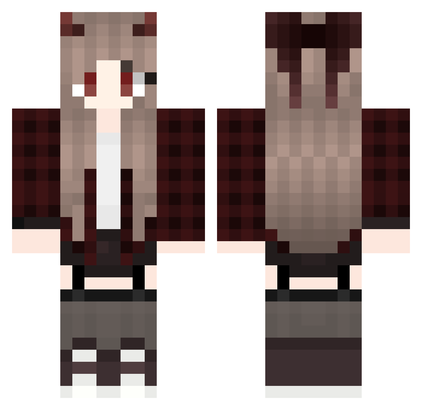 EdwardEau Minecraft skin, front and back view