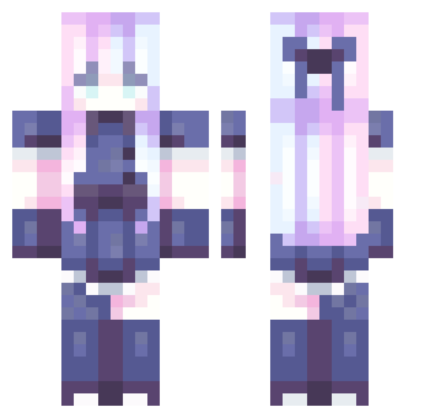 sneakyFr Minecraft skin, front and back view