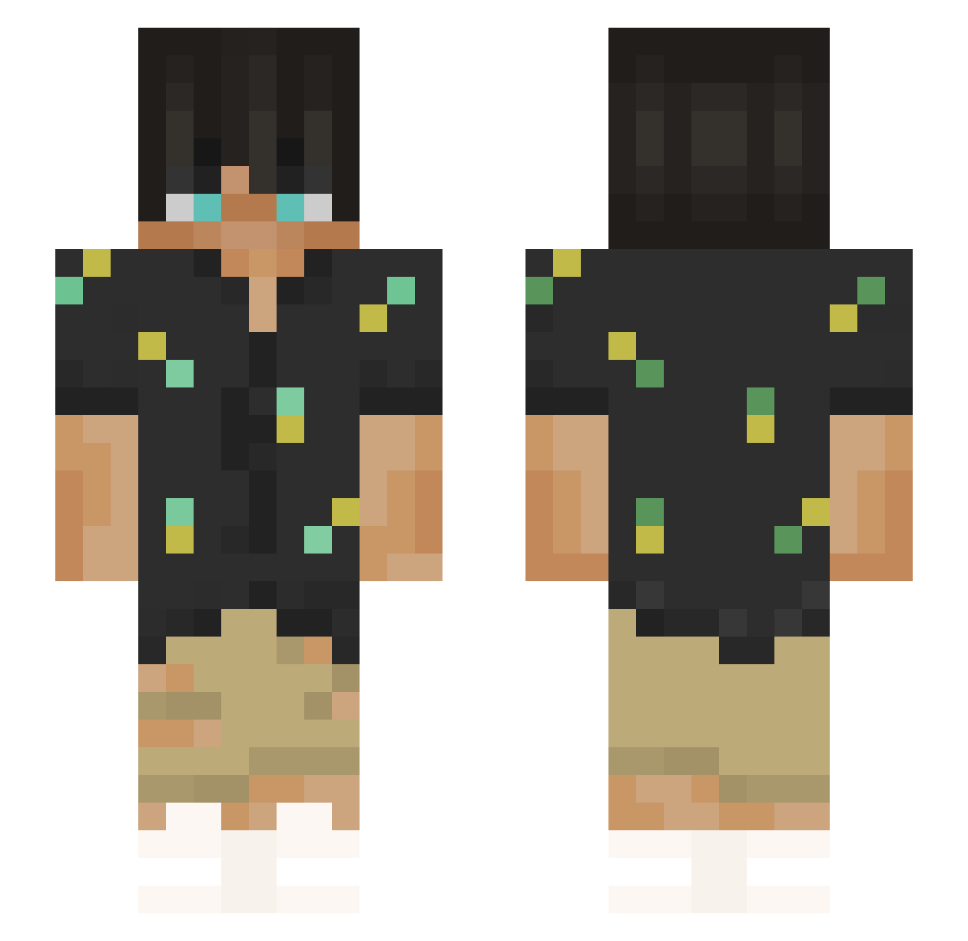 Sparkleberry Minecraft skin, front and back view