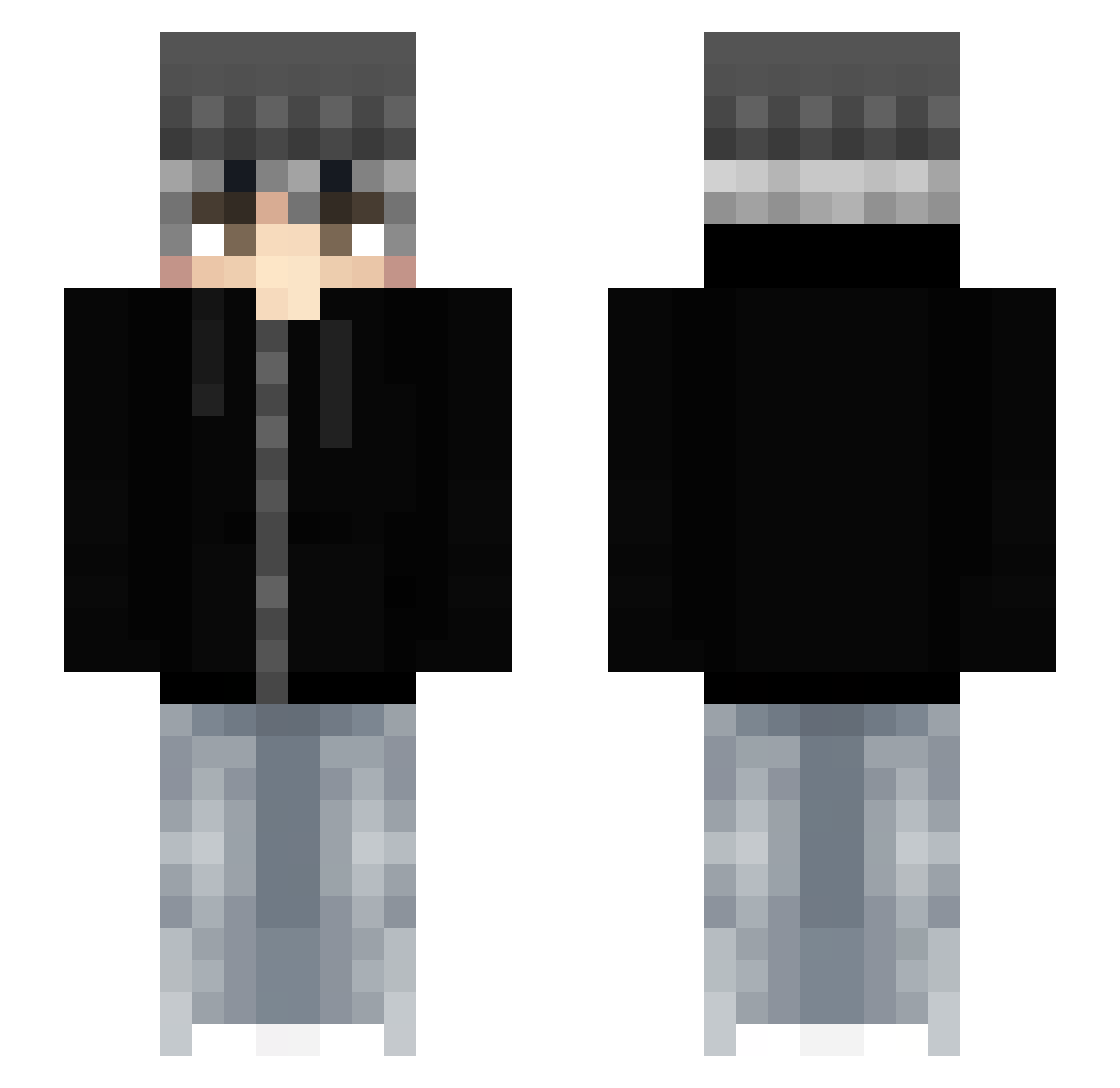 sennt Minecraft skin, front and back view