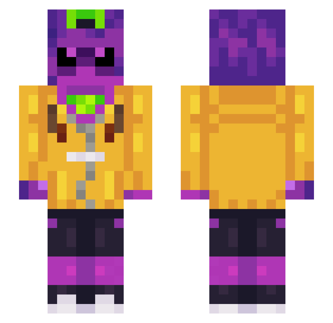 1DevGirlZoe Minecraft skin, front and back view