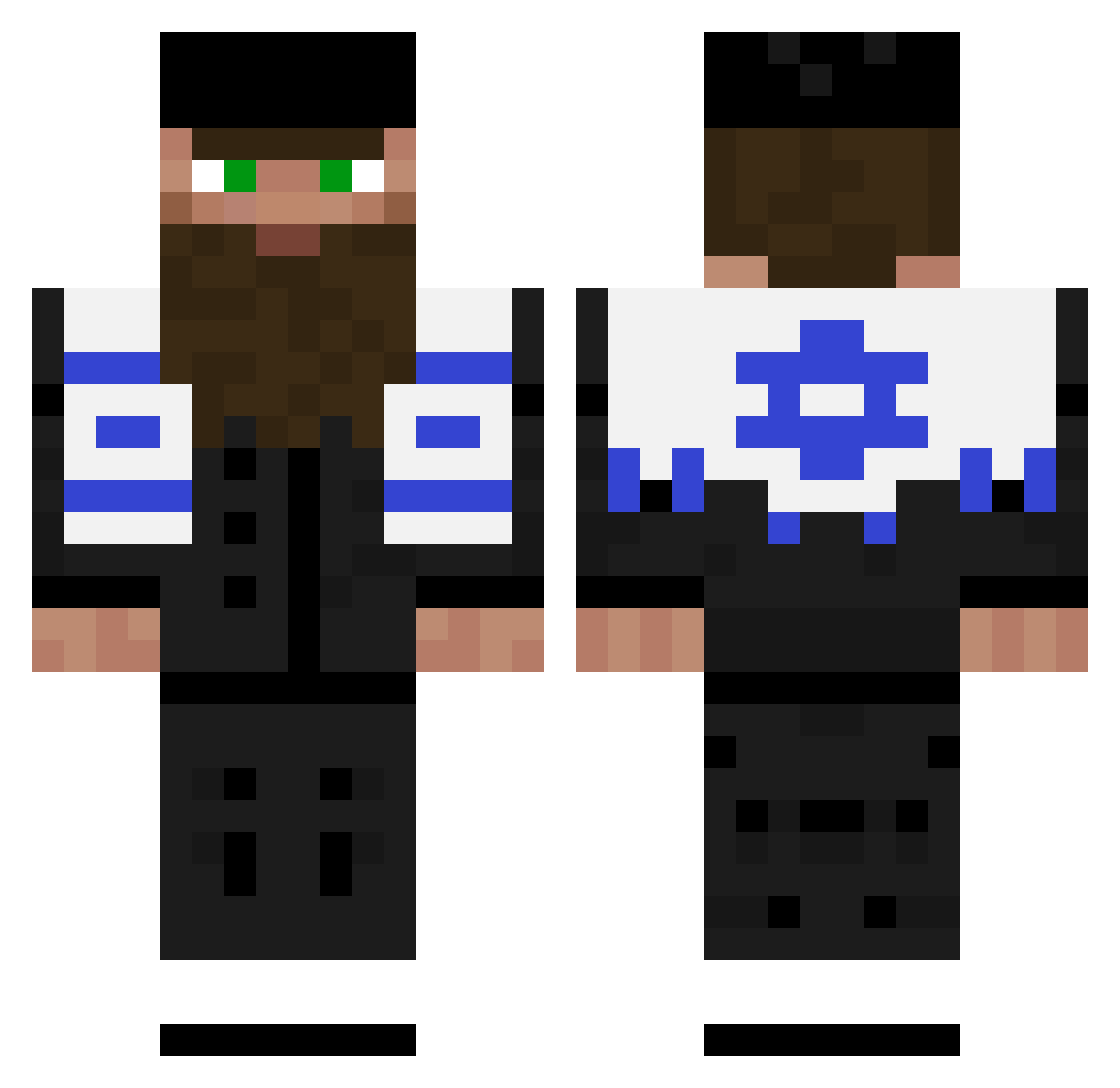 bobyboten123 Minecraft skin, front and back view