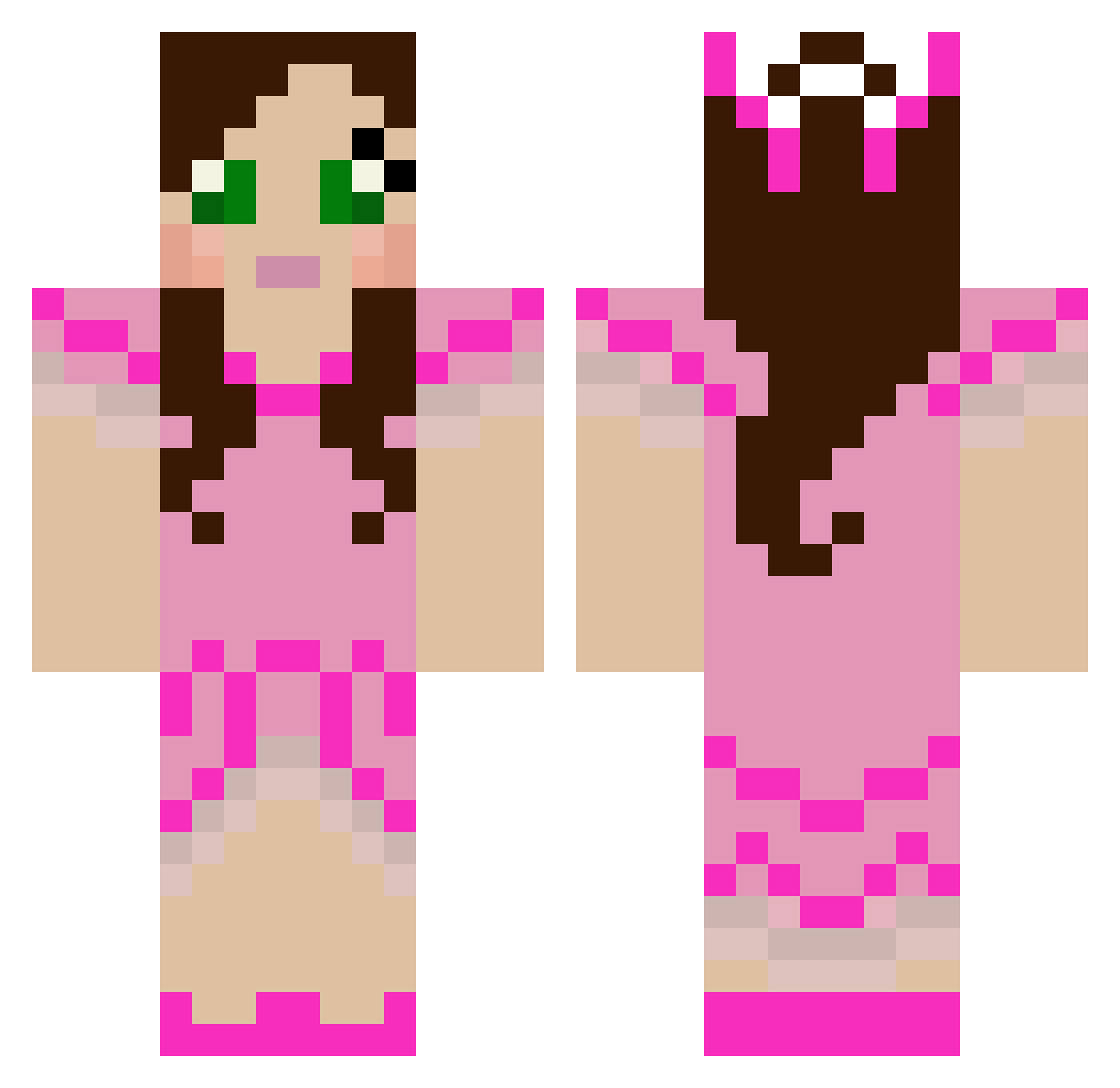 BeauDeVibe Minecraft skin, front and back view