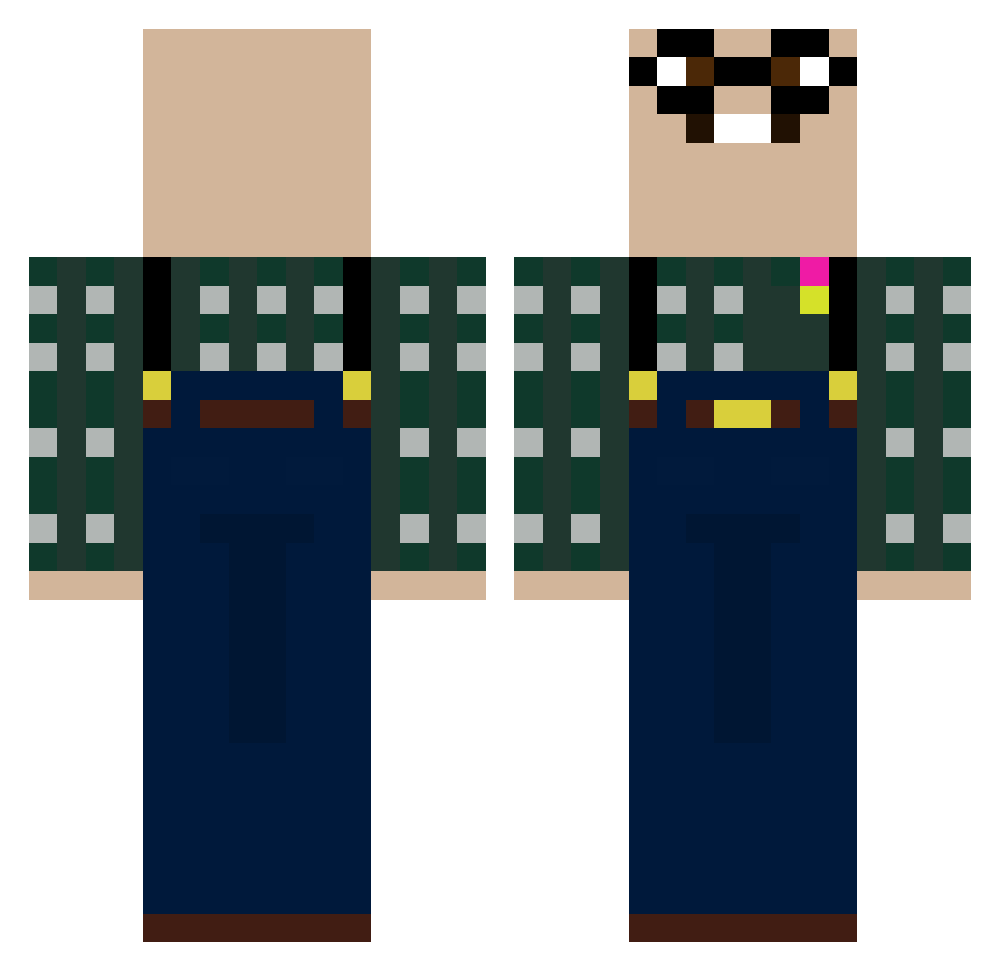 Daggled Minecraft skin, front and back view