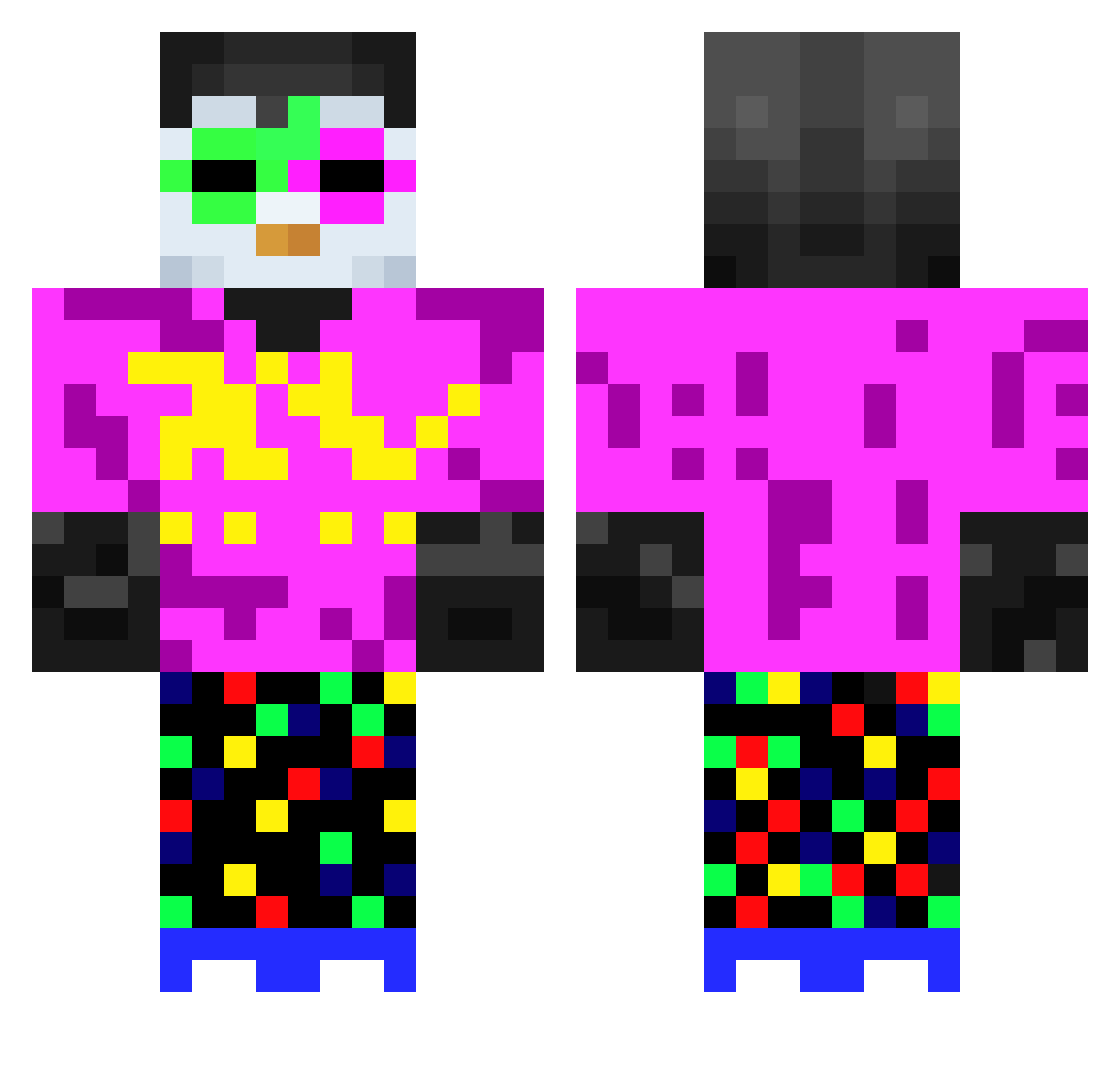 PinguinoFlaite7 Minecraft skin, front and back view