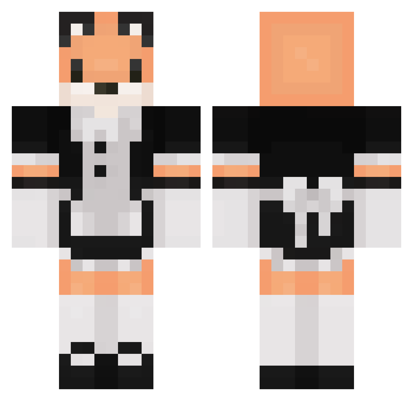 SylerCat Minecraft skin, front and back view