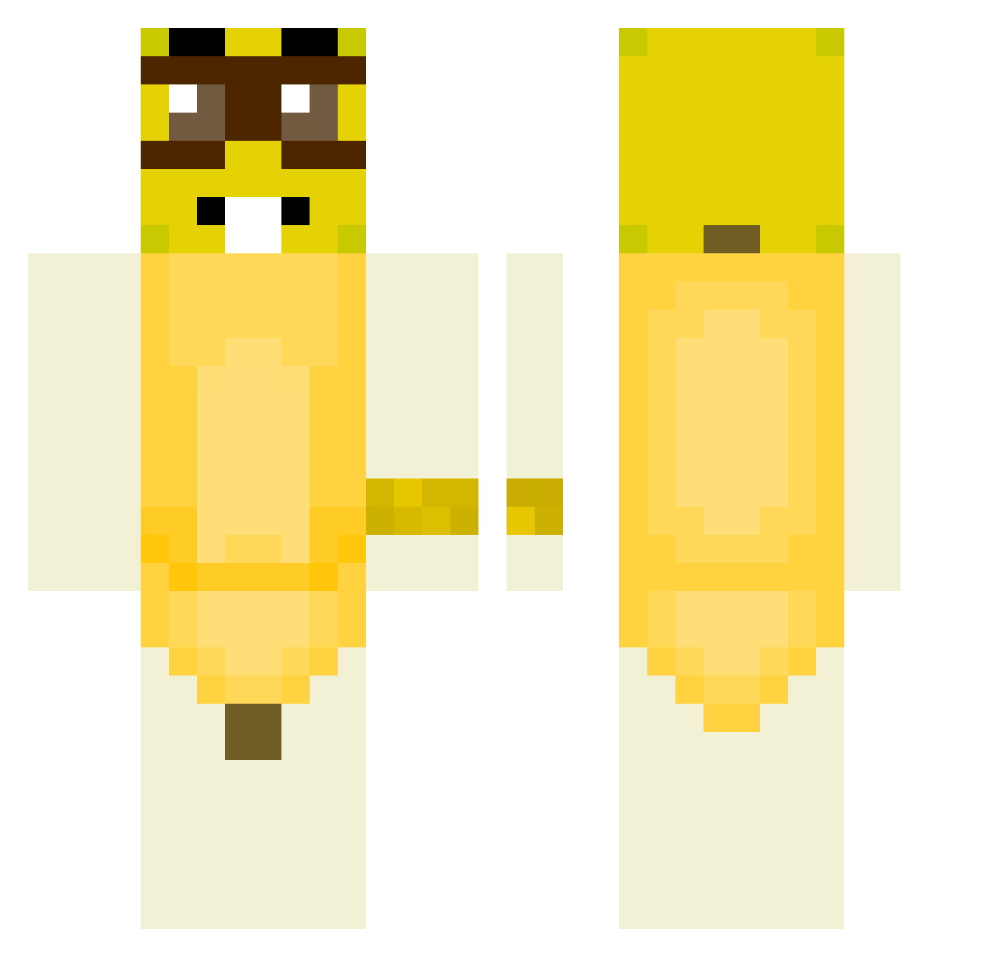 xFakeDeltax Minecraft skin, front and back view