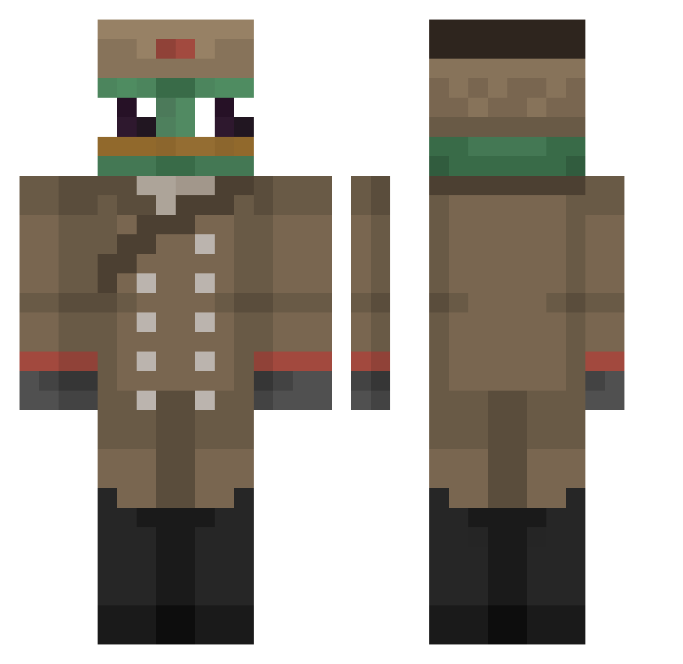 mokomike Minecraft skin, front and back view