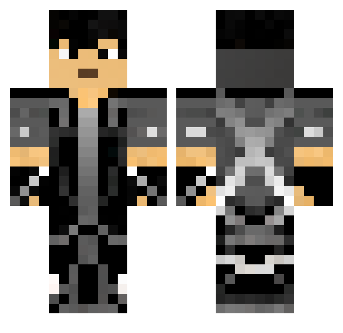 mwman Minecraft skin, front and back view