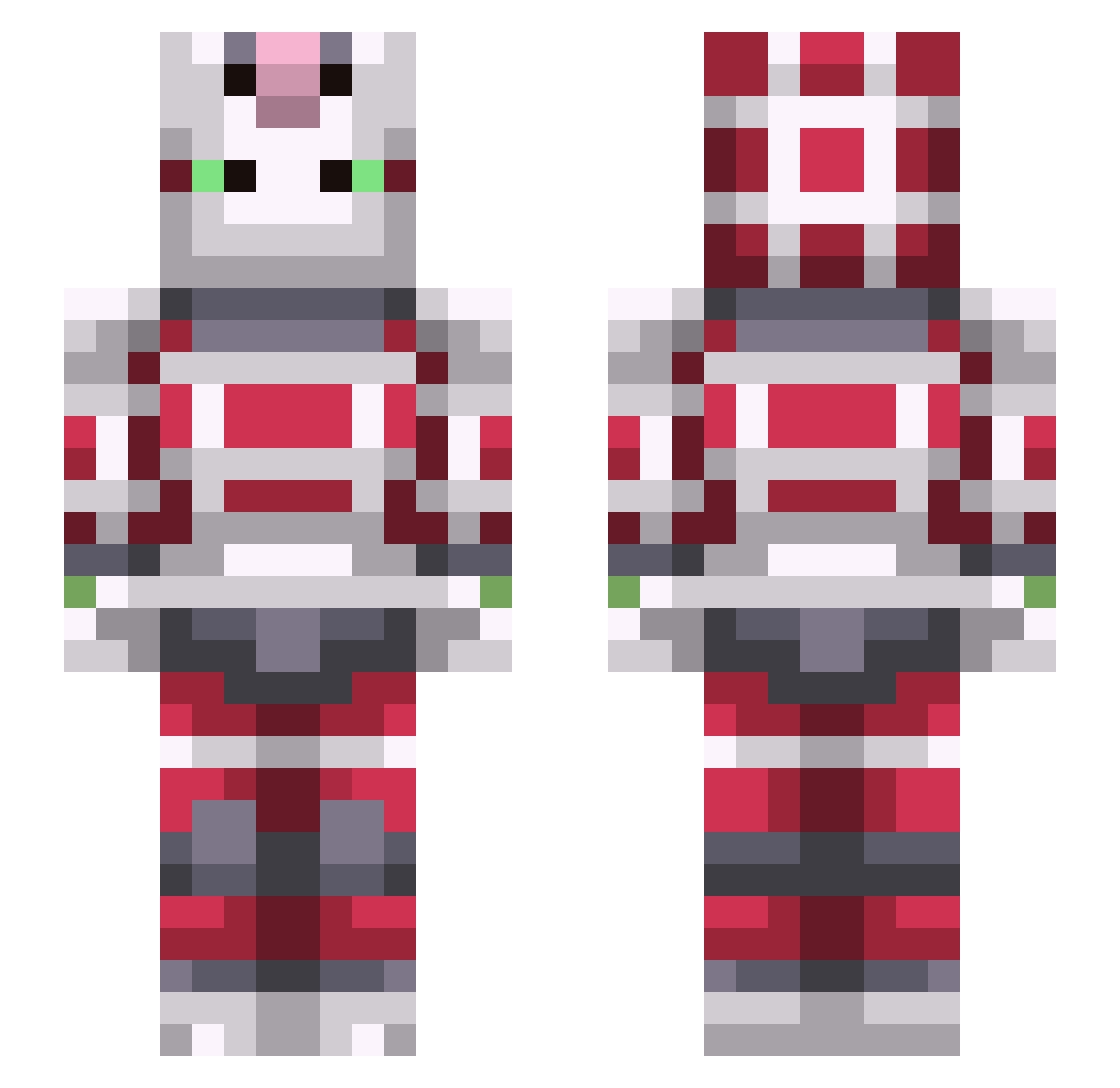 SoMuchGlizzy Minecraft skin, front and back view