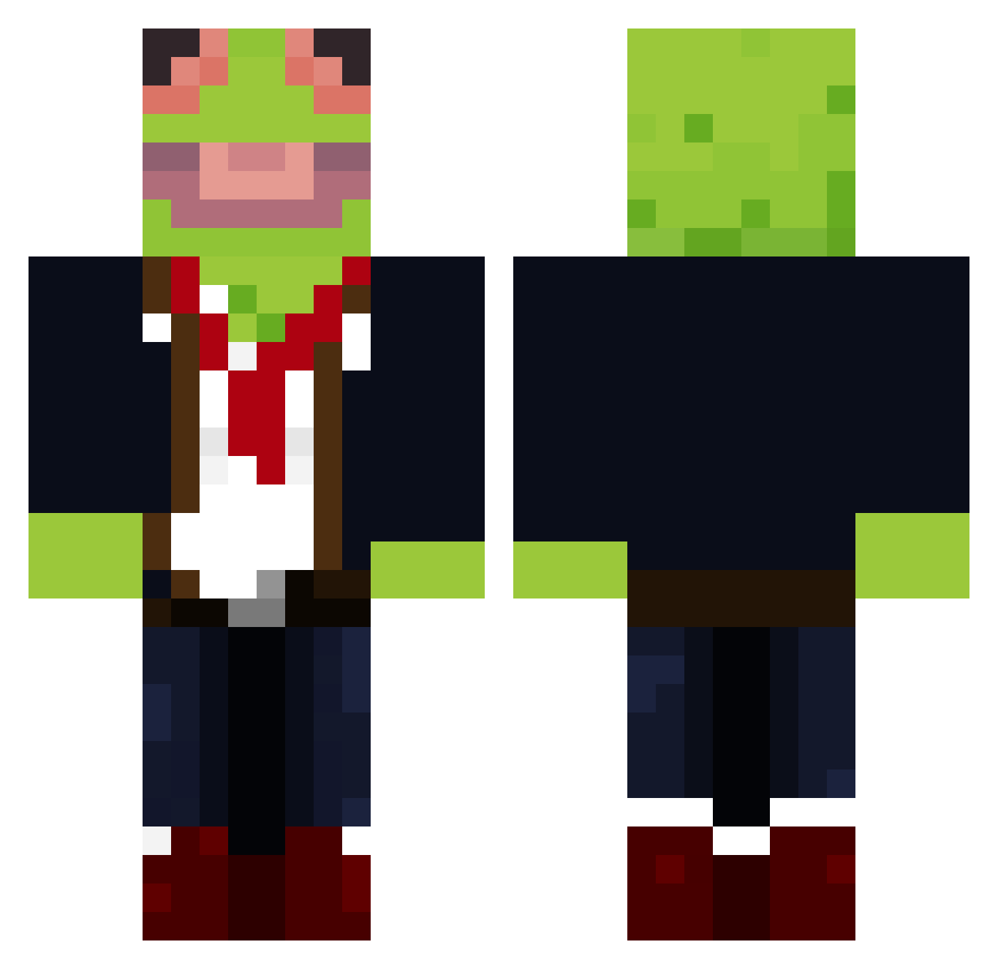 mxfu Minecraft skin, front and back view