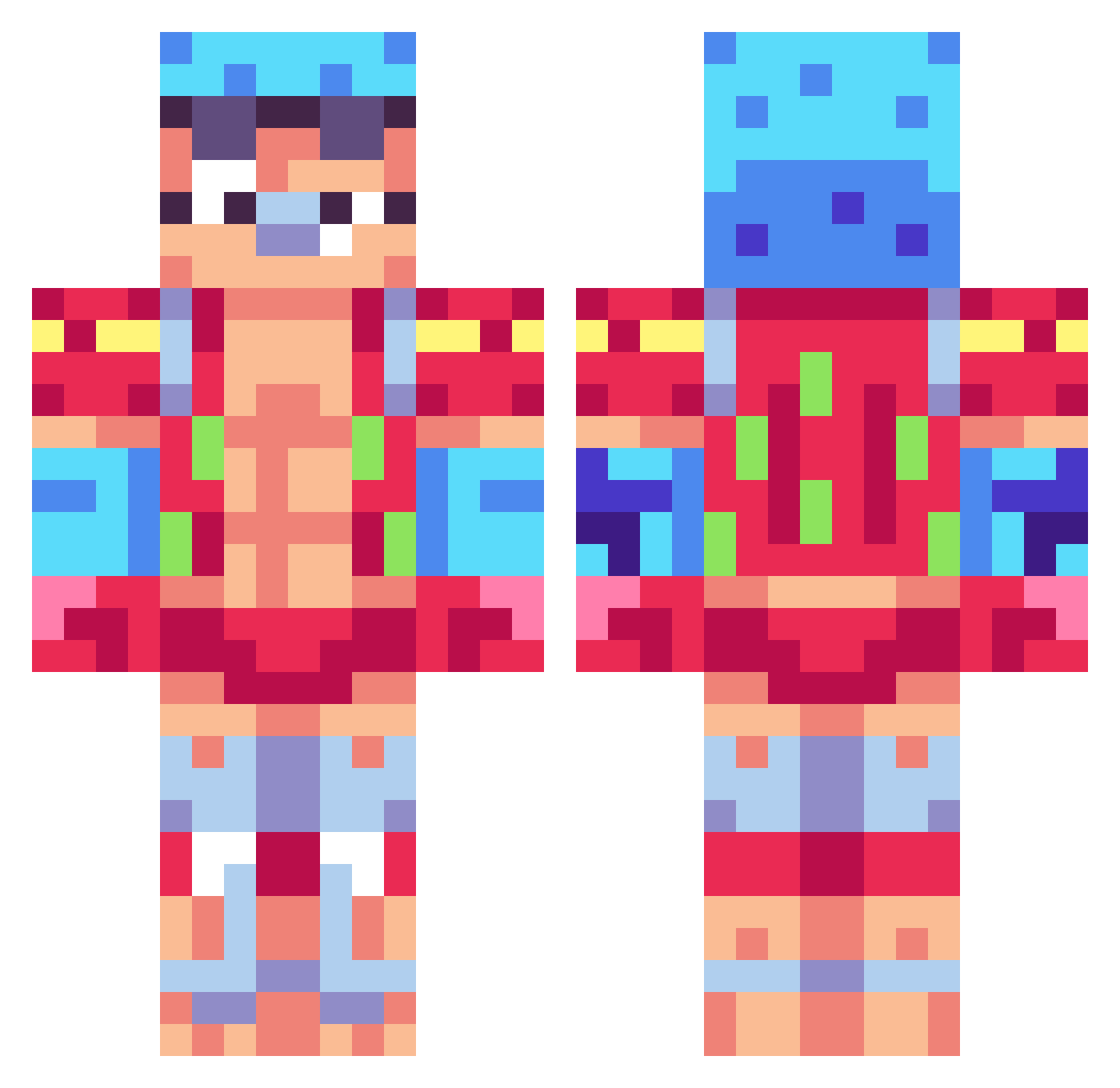 THEAWEPIC Minecraft skin, front and back view