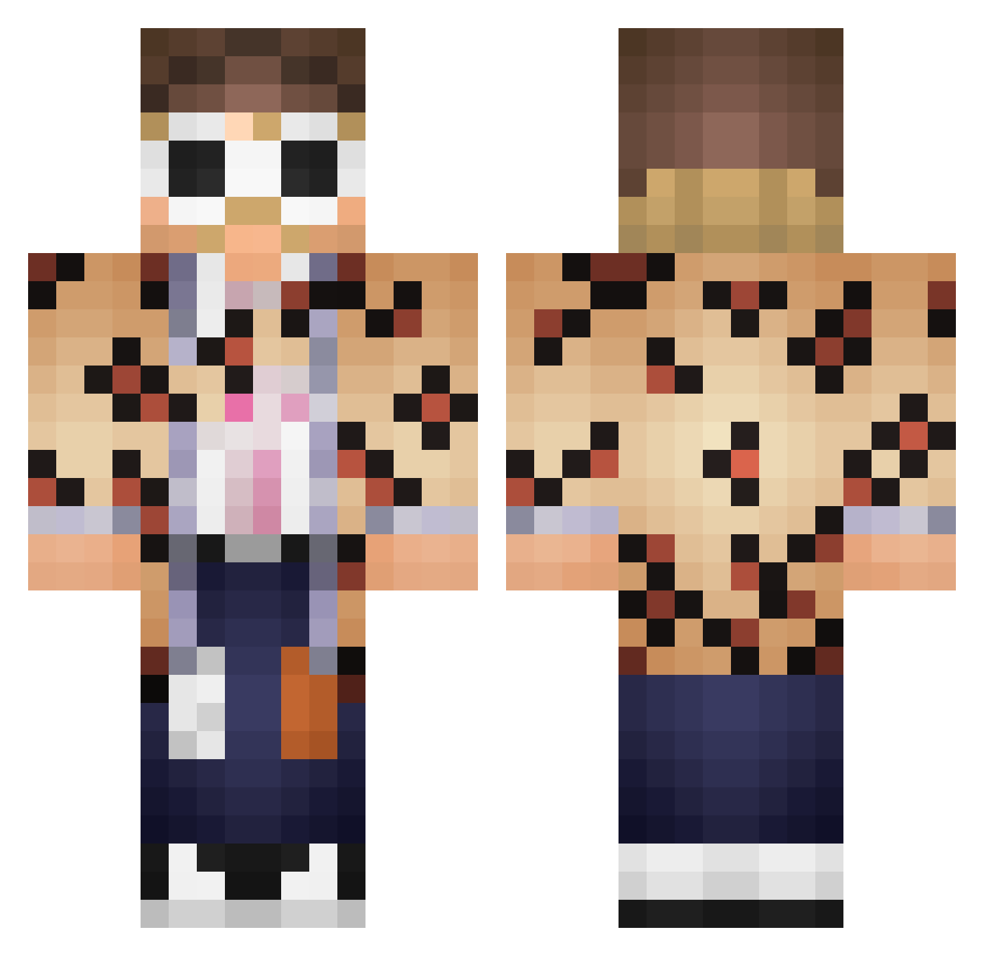 Wiovip23 Minecraft skin, front and back view