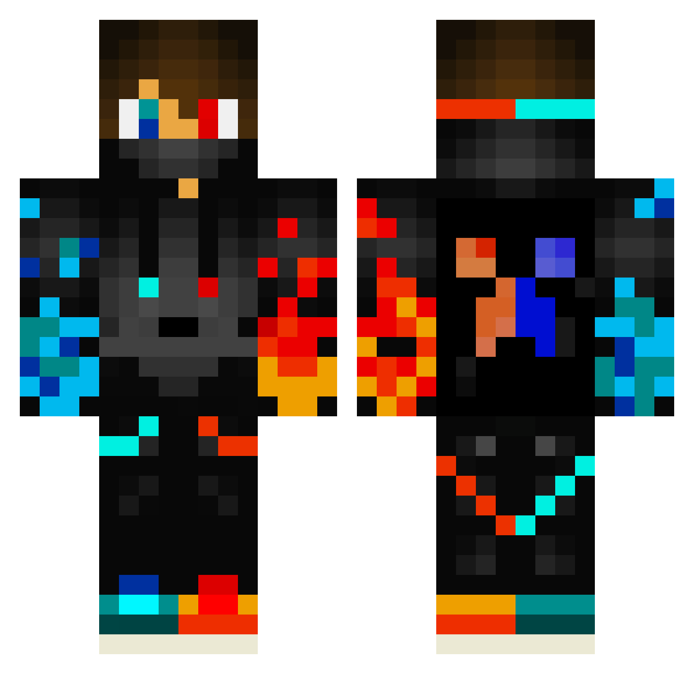StreynMine Minecraft skin, front and back view